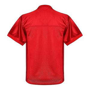 Maillot de football et de football en maille américaine de qualité supérieure pour hommes nom et numéro d'équipe personnalisés Boxy Fit manches courtes pour l'entraînement - Product Image 3