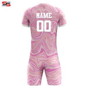 Camisetas de Fútbol Personalizadas por Sublimación, Unisex, Transpirables, de Secado Rápido, Cuello en V, Media Manga, Impermeables, con Logotipo y Nombres de Equipos Personalizados - Product Image 2