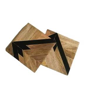 Posavasos de madera hechos a mano elegantes respetuosos con el medio ambiente rústico duradero elegante perfecto para la decoración del comedor posavasos de nogal - Product Image 2