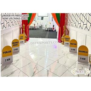 Decoración de entrada de boda Punjabi con hito Punjabi Touch Función de boda accesorios de fibra hito personalizado para entrada de boda - Product Image 1