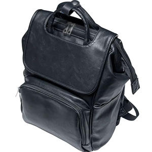 Sac de voyage unisexe en cuir véritable style vintage pour usage quotidien couvre-couche pliable à la mode avec fermeture à glissière - Product Image 2