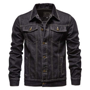 Veste en jean à manches longues slim décontractée de bonne qualité personnalisée Veste en jean vintage de style classique pour hommes - Product Image 1