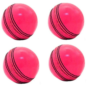 Balle internationale de cricket en cuir rose de haute qualité Logo personnalisable Ballon d'entraînement dur à prix raisonnable Vente chaude - Product Image 1