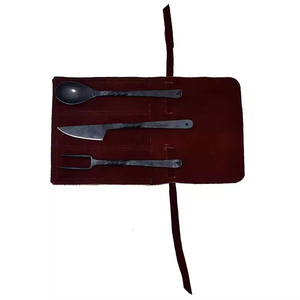 ชุดช้อนส้อมสแตนเลสสตีลกลางแจ้งสไตล์ไวกิ้งยุคกลาง 10 ชิ้น ขัดเงาแบบกระจก เป็นมิตรกับสิ่งแวดล้อม ทำด้วยมือ ดีไซน์เฉพาะตัว ปรับแต่งได้ - Product Image 3