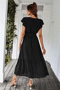 Nueva moda OEM logotipo personalizado Formal negro Maxi vestido para mujeres vestidos señora Elegante ropa de noche mujeres Casual señoras vestido - Product Image 2