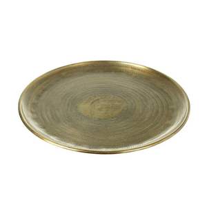 Bandeja de Servicio Artística de Latón con Bordes Tallados Únicos, Apta para Uso Doméstico y Arreglos Decorativos Festivos - Product Image 4