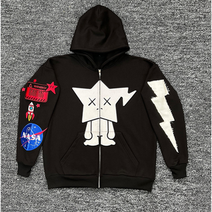 ชุดวอร์มผ้าฟลีซทรงหลวมสำหรับผู้ชายชุดวอร์มผ้าฝ้ายแบบ100% ออกแบบได้ตามต้องการ - Product Image 3