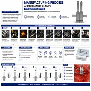Pinzas Aproximadoras Quirúrgicas Manuales, Juego de Instrumentos para Cirugía Cardíaca, Acero Inoxidable de Grado Médico, Sin Marco, Doble - Product Image 6