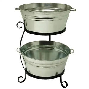 ถังน้ำแข็งแชมเปญทำจากโลหะถังแช่ไวน์สีทองพร้อมฐานตั้งสำหรับภาชนะงานปาร์ตี้ของโรงแรม - Product Image 2