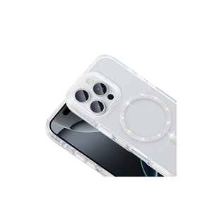 Coque en silicone TPU pour iPhone 15 Pro avec compatibilité MagSafe - Design argenté isolé et élégant - Product Image 5