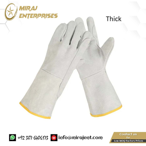Guantes de trabajo de soldador Guantes de cuero de trabajo de seguridad de aislamiento de alta temperatura de Pakistán Guantes de cuero de vaca de soldadura - Product Image 5