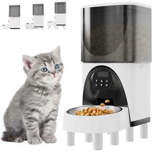 Dispensador Automático de Comida para Perros y Gatos Cobectal de 4L, Control Programable, Portátil, con Recipiente de Acero Inoxidable, Fuente de Alimentación Recargable - Product Image 2