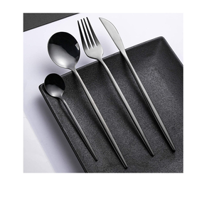 Cuchara de postre de acero espejado, juego de 5 piezas exigentes personalizadas, postre, cuchara negra mate de alta calidad, los mejores precios - Product Image 6