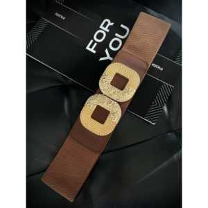 Cinturón elástico informal para mujer con hebilla dorada - Product Image 1