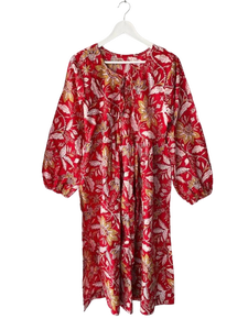 Vestido Floral Dulce Lavable y Ecológico |   Mini Estilo |   Cuello Redondo con Cierre de Cordón 100% Algodón Ropa Casual de Verano - Product Image 3