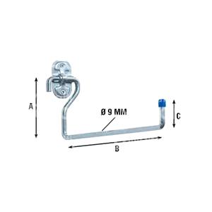 GANCHO CARRETE DE PAPEL Acero galvanizado dimensiones 120x290x50 Carga máxima 40 kg - Product Image 1