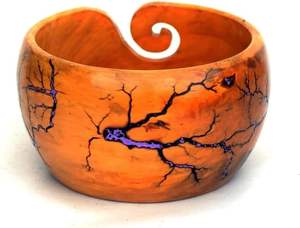 Wooden Elbond Yarn Purple <b>Bowl</b> Yarn <b>Ball</b> Storage Knitting And Crocheting Accessories Polished <b>Bowl</b> - Product Image 4