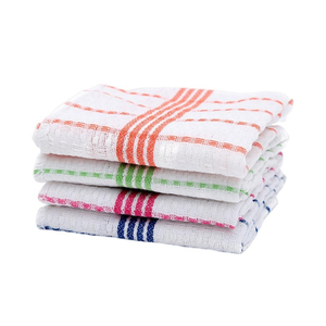 Serviette de cuisine quotidienne en coton 100% de qualité supérieure, à rayures, 20x30 pouces, tissage jacquard brodé, séchage rapide, ultra absorbante - Product Image 3