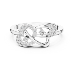 Anillo de Compromiso con Diamante Redondo Estilo Infinito con Elegante Diseño en Espiral |   Joyería Fina Nupcial de Lujo - Product Image 2