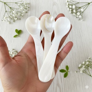 Cucharas de Caviar de Nácar Natural Ecológicas, Cucharas Pequeñas de Concha Blanca para Aperitivos, Postres, Sal, Mostaza, Utensilios de Hotel - Product Image 2