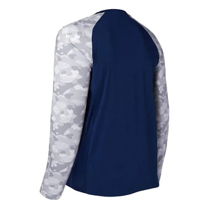 เสื้อแขนยาวผู้ชาย แห้งเร็ว ระบายอากาศดี ป้องกันแสงแดด UPF 50+ ลายพราง แขนเสื้อแบบแร็กแลน สำหรับเล่นกีฬาและฝึกซ้อม ขายส่ง - Product Image 6