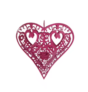 Atractivos adornos de decoración navideña, diseño de tendencia de Año Nuevo, adornos colgantes para árboles, artesanías estructuradas de corazón Premium - Product Image 1