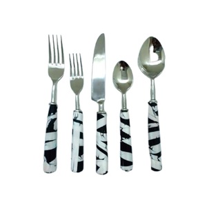 Juegos de cubiertos de metal y resina para el hogar a menor precio, juegos de cubiertos de resina, juego de cubiertos clásico de acero inoxidable - Product Image 1