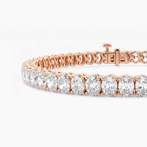 Pulsera de tenis con 9 quilates de diamantes ovalados cultivados en laboratorio, de 7 pulgadas, delicada y brillante, regalo de joyería para mujer - Product Image 1