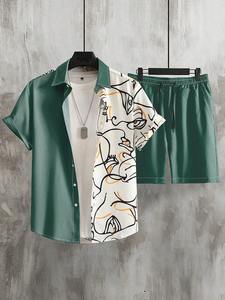 Conjunto de Camiseta y Pantalones Cortos de Tela de Felpa Transpirable de Alta Calidad, Primavera, Poliéster/Algodón, Conjuntos de Camisetas Casuales Premium Personalizadas para Hombre - Product Image 6