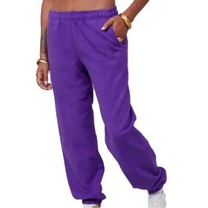 Pantalon de jogging décontracté léger pour femme, logo personnalisé imprimé, nouveau design, taille mi-haute, uni en violet, par BS 2026 - Product Image 1