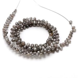 Lustre Grey, Diamante en Forma de Lágrima, Briolette Facetado, Joyería Personalizada Hecha a Mano, Regalo de 50 Quilates, 15 Pulgadas, Certificado por Terceros - Product Image 4