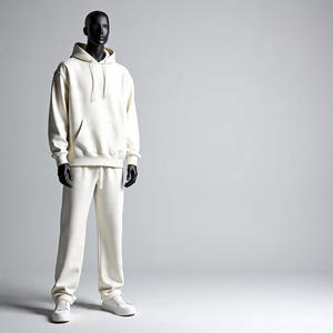 Survêtements en coton personnalisés directement de l'usine, confortables et légers pour la course à pied, ensemble de survêtements et de sweats à capuche pour hommes en 2 pièces - Product Image 4