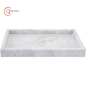 Bandeja de mármol moderna para servir, Decoración de mesa de restaurante y cocina de Color blanco, bandeja para servir frutas y chapada para uso en bodas - Product Image 3