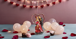 Escultura de resina hecha a mano moderna de 9 pulgadas en forma de corazón abstracto pareja romántica estatua de baile Día de San Valentín decoración de oficina en casa - Product Image 4