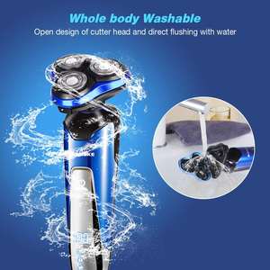 Afeitadora Eléctrica Recargable 4 en 1 para Hombre, Rotatoria, Húmeda/Seca, con Cepillo de Limpieza Facial, Impermeable IPX7, para Uso Facial - Product Image 6