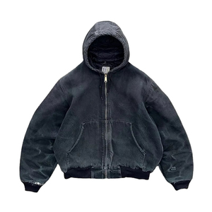 Matériau de qualité supérieure prix de gros personnalisé respirant poids lourd surdimensionné détresse soleil délavé fermeture éclair sweats à capuche à vendre - Product Image 2