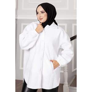 Chaqueta Bomber de cuero Boucle blanco personalizable, relleno de poliéster acolchado, forro de Lycra suave, tamaño XL para apliques con capucha de otoño - Product Image 1