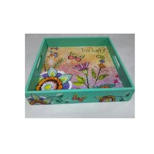 Plateau Meena indien traditionnel plateau en émail décoratif fabriqué à la main plateau de service de luxe coloré Art de la maison Unique - Product Image 1