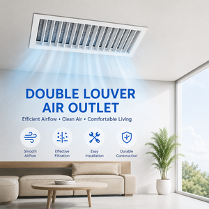 Griglia <span class=keywords><strong>di</strong></span> Ventilazione Quadrata in Lega <span class=keywords><strong>di</strong></span> Alluminio a Doppia Deflessione per Sistemi HVAC, Copertura per Condizionatore d'Aria - Product Image 3