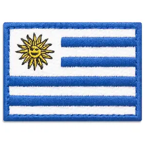 Bendera negara Uruguay Patch nasional lambang besi bordir Di, bendera Uruguay bordir Iron-On Patch