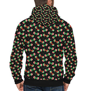 Nueva llegada sudaderas con capucha de sublimación para hombre con cremallera estilo único transpirable cuello con capucha patrón de estampado de invierno - Product Image 2