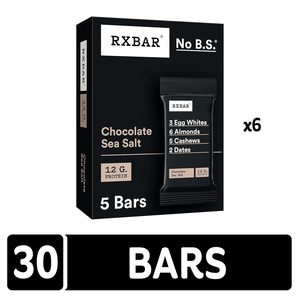 RXBAR Protein <b>Bars</b>, 12g Protein, Gluten Free <b>Snacks</b>, Chocolate Sea Salt (6 Boxes, 30 <b>Bars</b>) - Product Image 6
