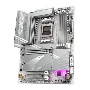 Placa base GIGABYTE X870 <span class=keywords><strong>AORUS</strong></span> ELITE WIFI7 ICE <span class=keywords><strong>AM5</strong></span> LGA 1718, ATX, DDR5, compatible con CPU de la serie AMD Ryzen 9000/8000/7000 - Product Image 3