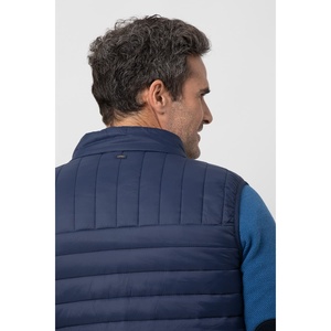 Chaleco acolchado azul marino XL para hombre, poliéster a prueba de viento de ajuste regular con bolsillos con cremallera de dos tonos para uso exterior - Product Image 3