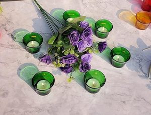 Portavelas de Cristal Verde Moderno, Ecológico y Hecho a Mano, para Decoración del Hogar, Mesa de Comedor, Regalos de Navidad - Product Image 5