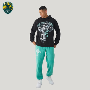 Conjunto Deportivo Informal, Chándal para Correr, 100% Algodón, Logotipo Serigrafiado, Pantalones y Sudadera con Capucha para Hombre - Product Image 1