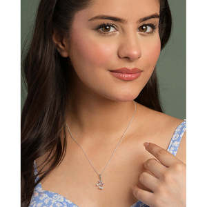 จี้มุกเงินรูปทรงเพชรทรงมาร์ควิสพร้อมสายโซ่ - Product Image 3