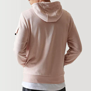 Jersey 100% algodón polar con capucha bolsillo en el brazo para hombres Jersey holgado con cuello con capucha sudadera de peso pesado para invierno - Product Image 2