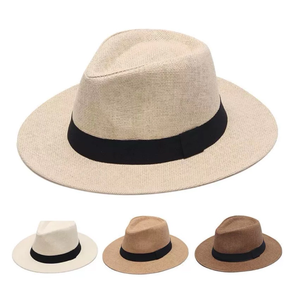 UNISEX <b>STRAW</b> <b>FEDORA</b> PANAMA HAT HANDWOVEN BREATHABLE SUN PROTECTION PERFECT FOR CASUAL WEAR AND BEACH TRIPS - Product Image 5