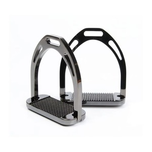 Étriers d'équitation confortables de longue durée en acier résistant à la rouille avec culotte de conception de stabilité de poignée de pied - Product Image 6